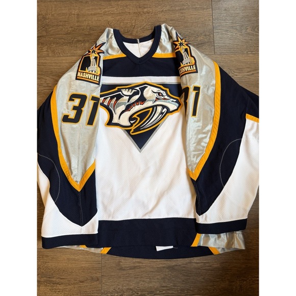 VTG 90s CCM Authentic Nashville Predators NHL Air-knit Hockey Jersey Clay Medium